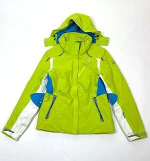 Spyder Zermatt Women's Ski Jacket Size 6 Lime Green Blue White Julia Mancuso